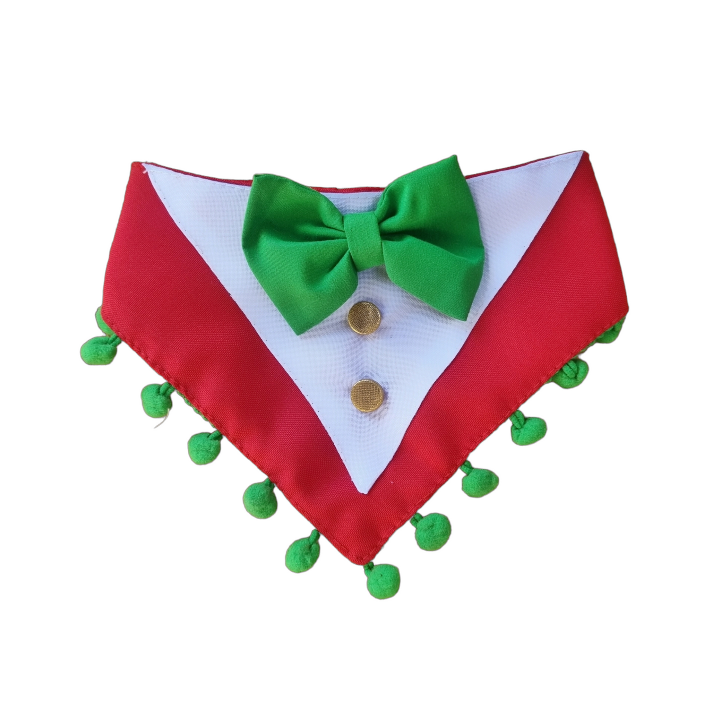 Bandana de navidad para perros con lazo verde de Mister And Misses Pet