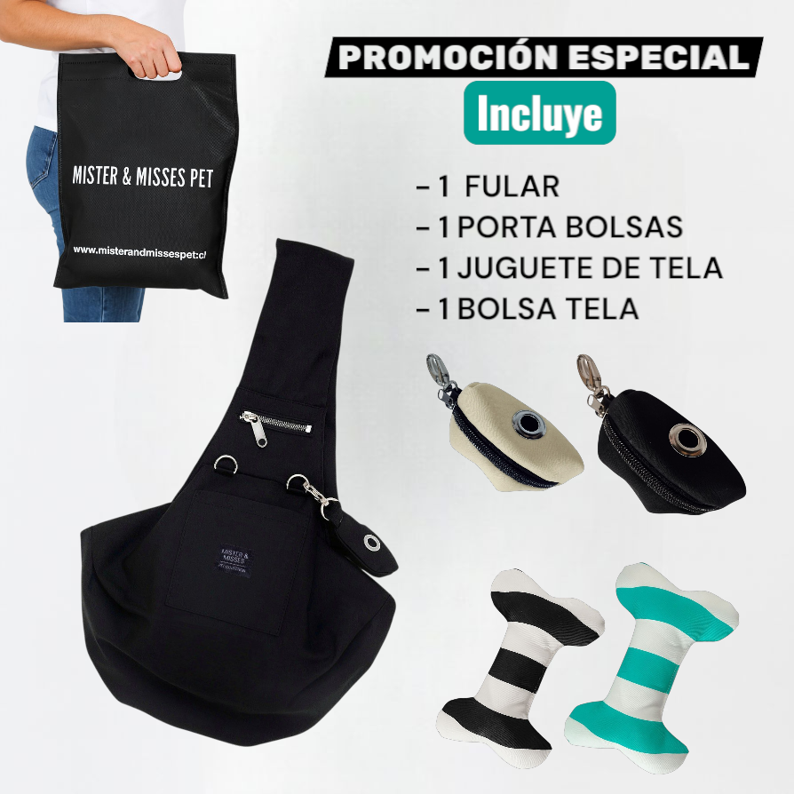 FULAR TRANSPORTADOR MASCOTA + KIT DE REGALO