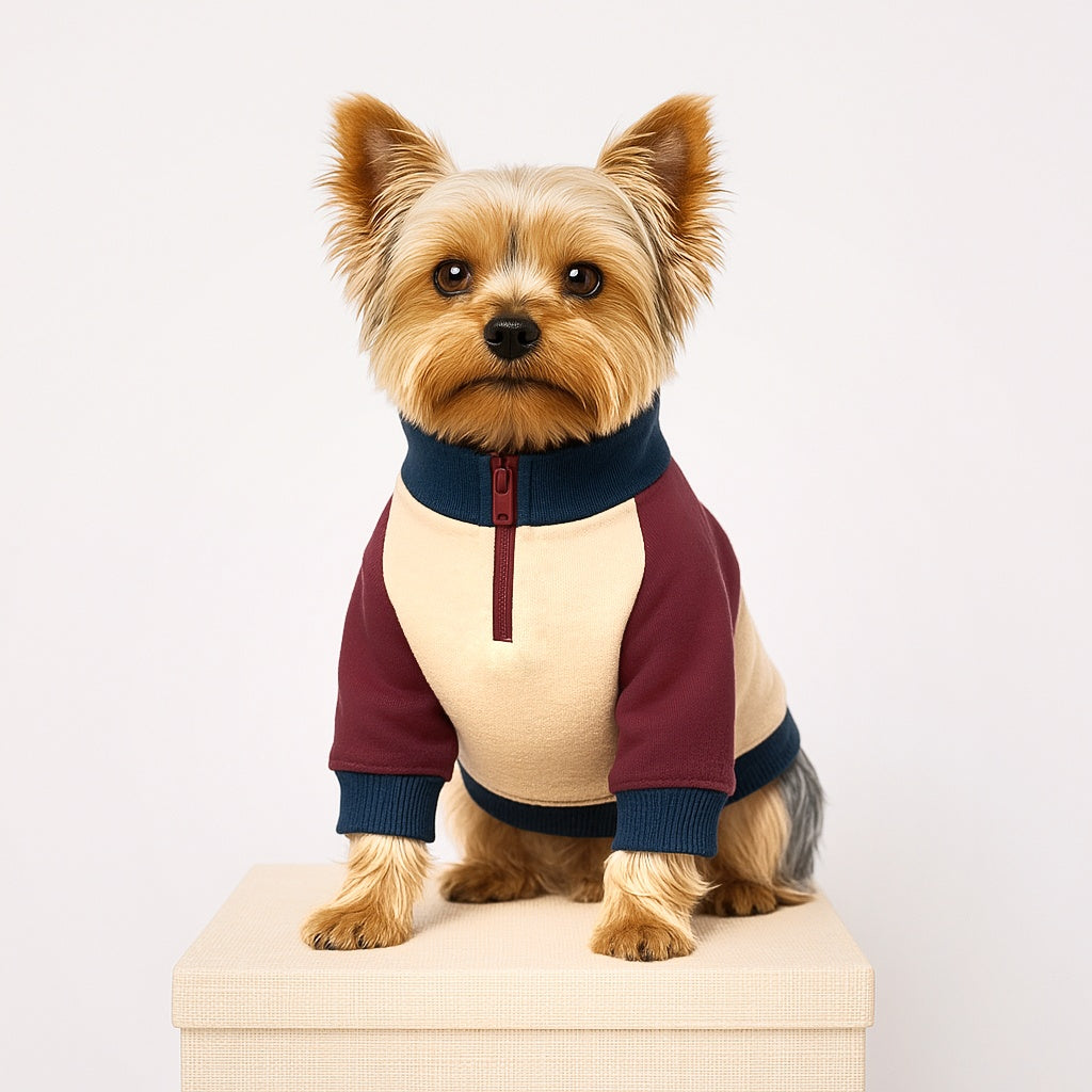 Poleron para perro estilo retro con cierre frontal de mister and misses pet