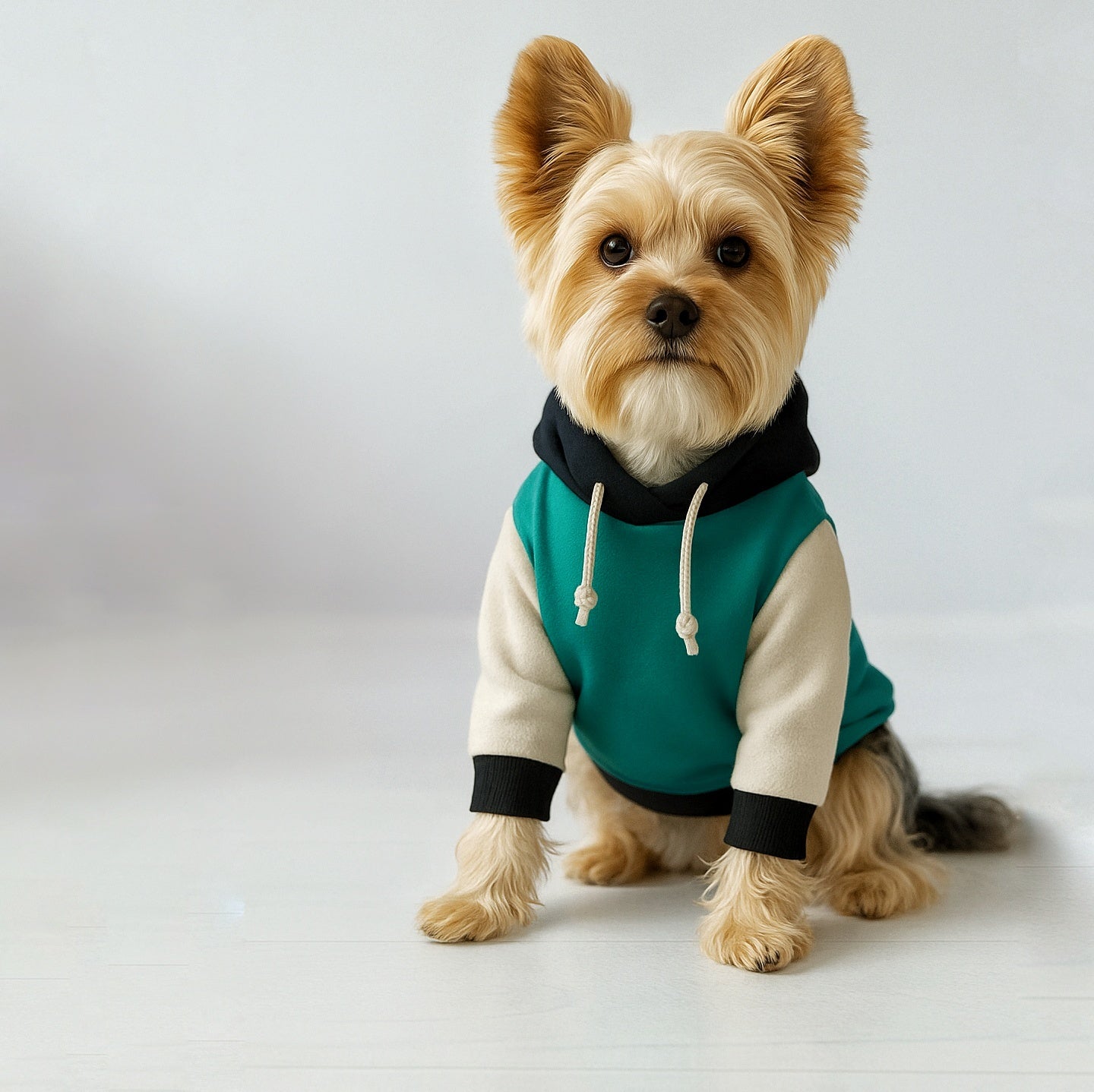 Poleron para perro color verde y crudo de mister and misses pet