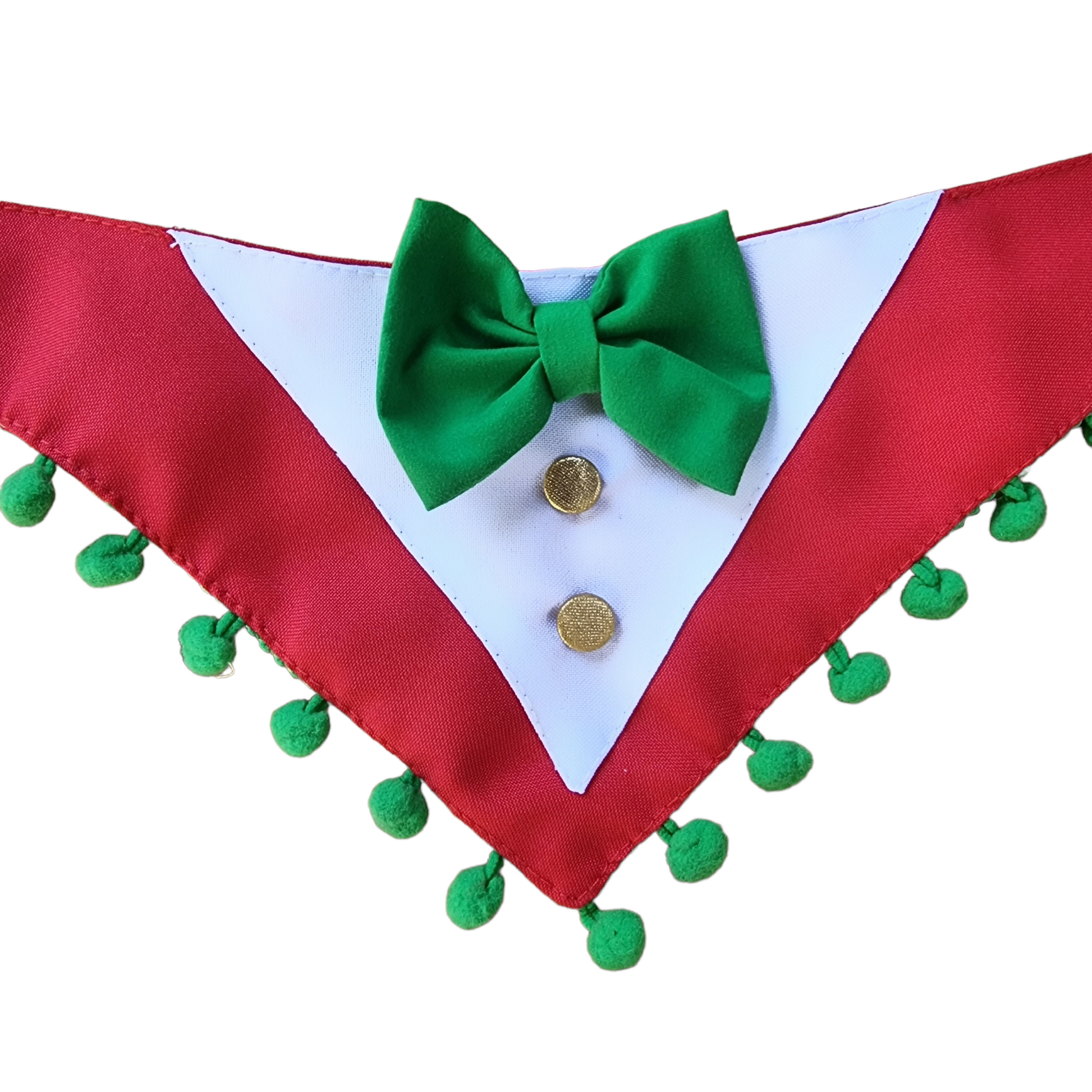 Bandana de navidad para perros  con lazo verde de Mister And Misses Pet 