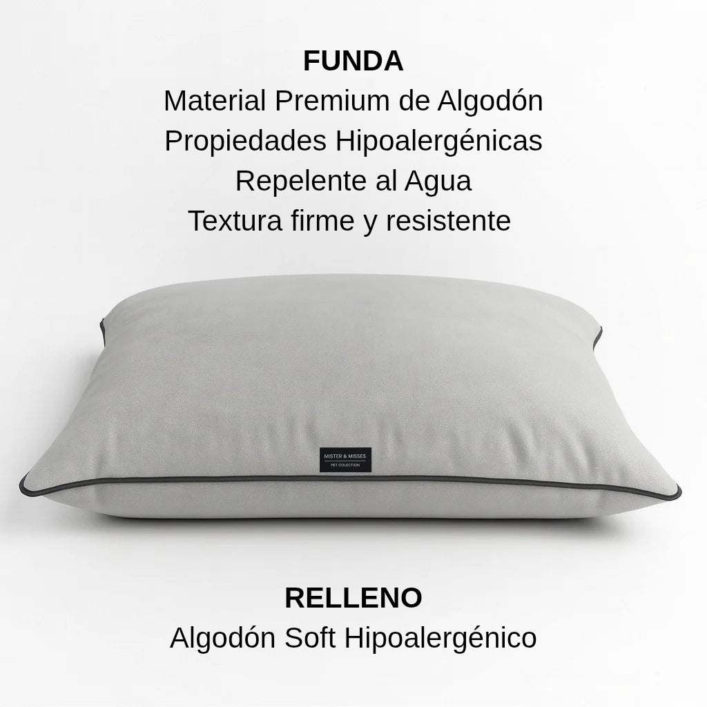 cama para perro color gris detalle de producto. Mister & Misses Pet