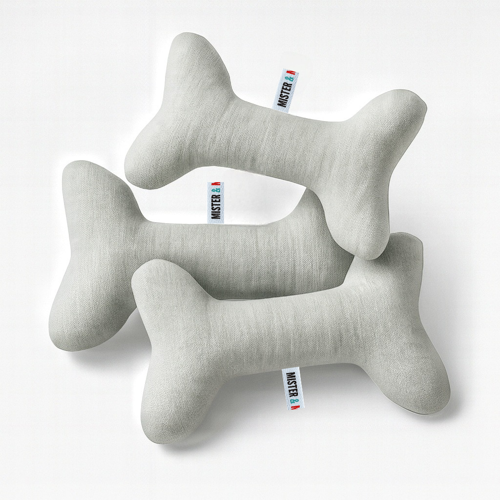Juguetes en forma de huesito color gris mister and misses pet 