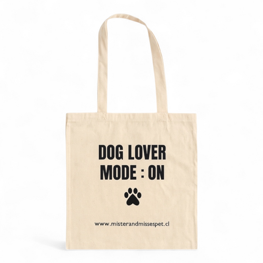 Bolsa de tela con frases doglover color natural de Mister and misses pet