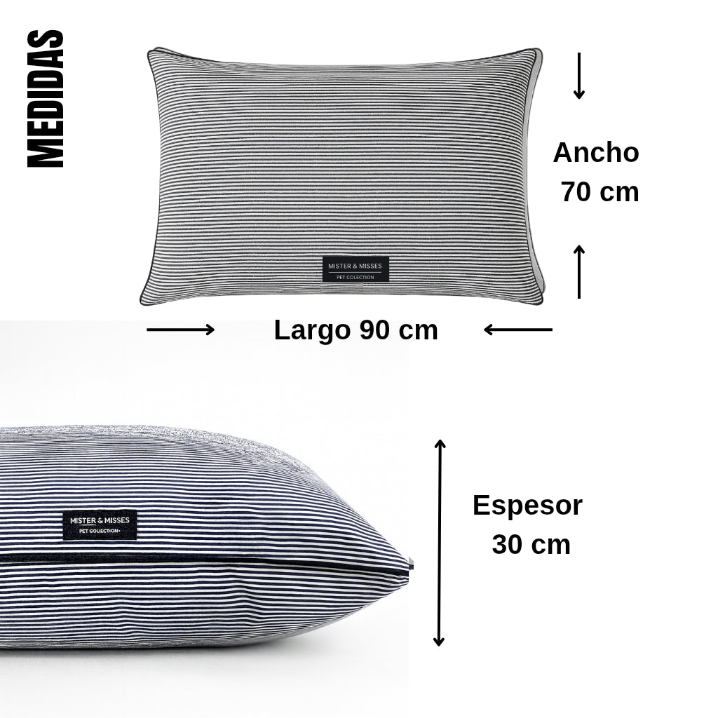 CAMA PARA PERRO LISTADA + JUGUETE