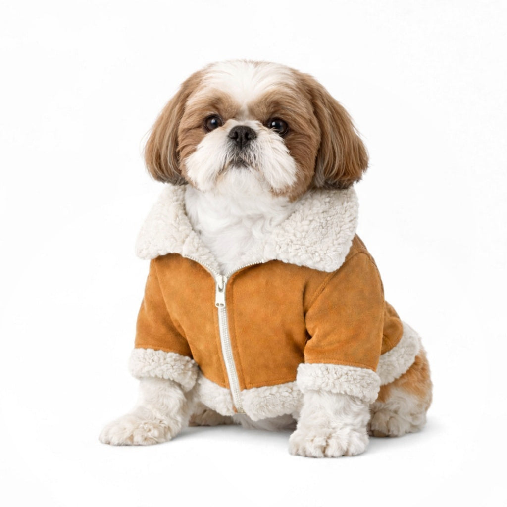 CHAQUETA PARA PERRO SUEDE CAMEL