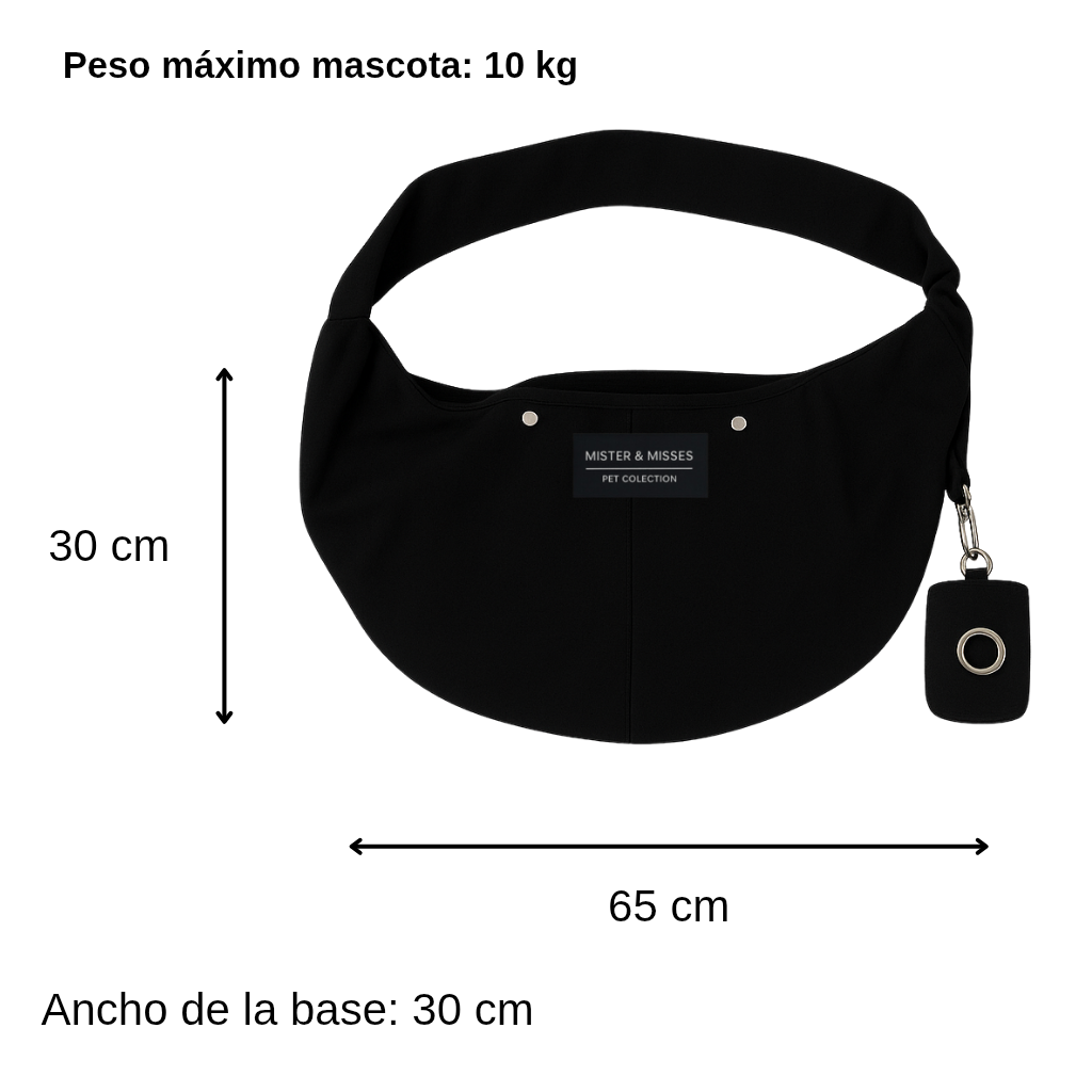 fular perro color negro mister and misses pet
