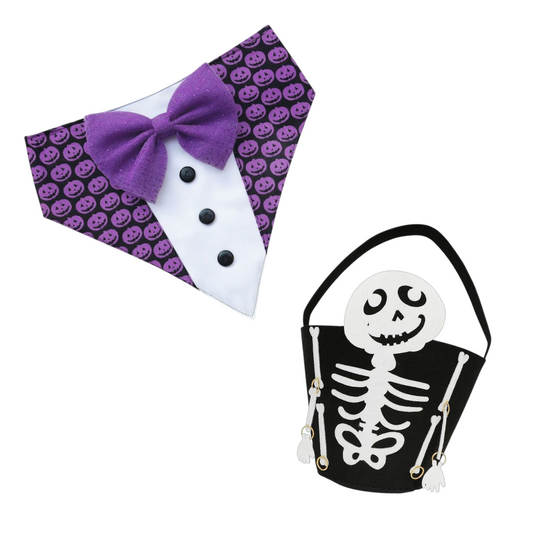 KIT BANDANA + CANASTO PREMIOS O TRAVESURA BLACK